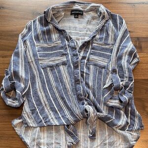 Blue Striped Women's Top